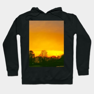 A Yellow Sunset Over The City Of Herning Hoodie